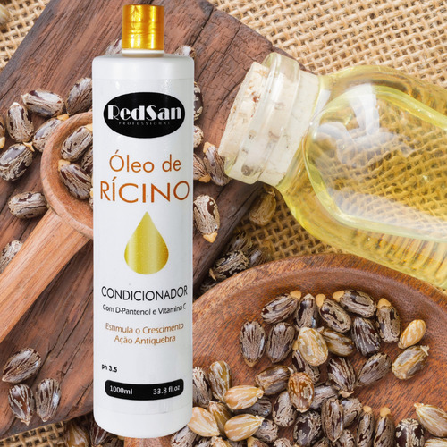 Kit Shampoo, Condicionador E Máscara Sem Sal Redsan Rícino