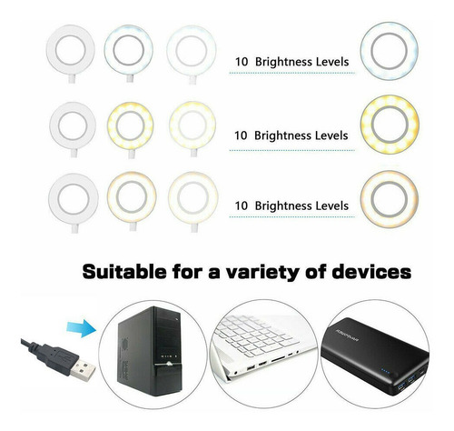Led Selfie Anillo De Luz Teléfono Soporte Flexible Lámpara V