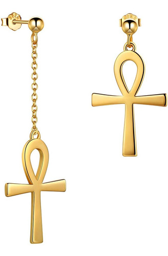 Pendientes De Tuerca Con Cruz De Ankh Egipcio Para Hombres Y