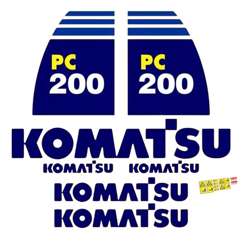 Kit Adesivos Escavadeira Komatsu Pc 200 Pc200 + Etiquetas Mk
