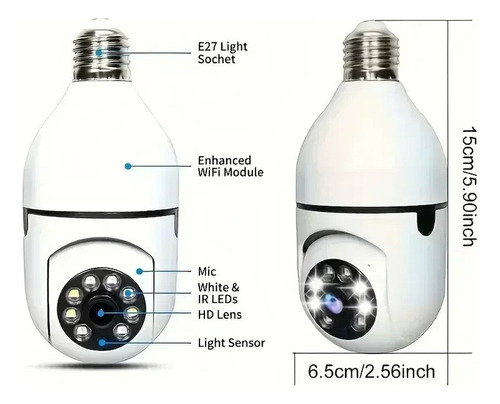 Cámara De Vigilancia Con Bombilla E27, Yiiot