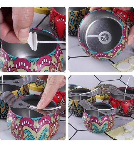 Frascos De Metal Reutilizables Para Velas, 16 Unidades