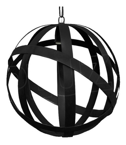 Imagen 1 de 8 de Lámpara Colgante Esfera - Jaula Chapa Hierro Negro