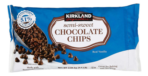 Chips Chocolate Semi Dulce Con Vainilla Kirkland 2,04 Kg