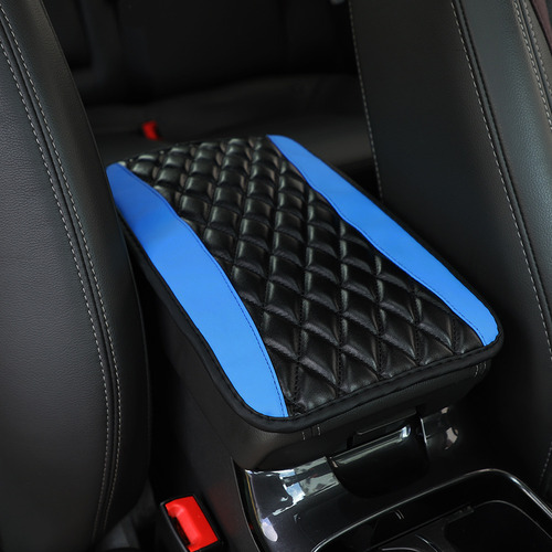 32x 19cm Armrest Box Mat - Quilted Embroidered Leather