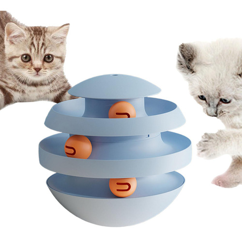 Juguete Con Rodillo Para Gatos, Juguete Azul Claro