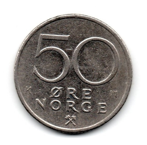 Noruega Moneda 50 Ore Año 1984 Km#418