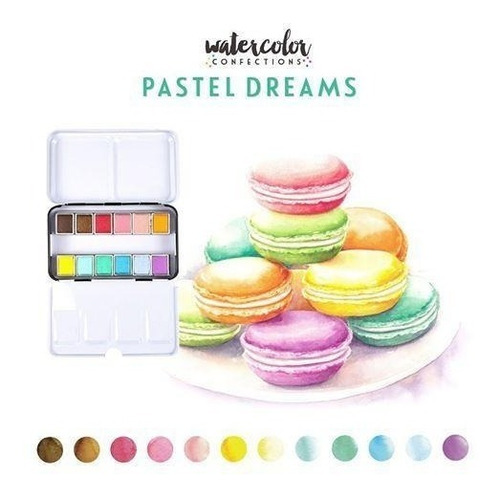 Estuche Acuarelas Pastillas Pintar Arte Colores Pasteles