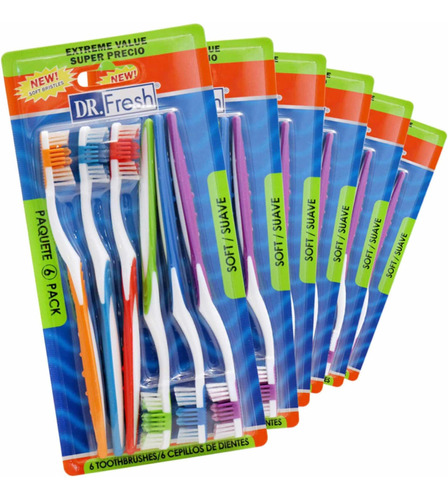 Cepillos De Dientes Dr. Fresh 6 Und Suave