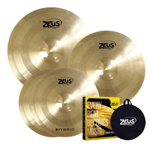 Kit Pratos Para Bateria 14'' 16'' 20'' Zeus Hybrid Set C B20