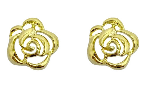 Aros Flor 15mm Enchapado Oro 18k