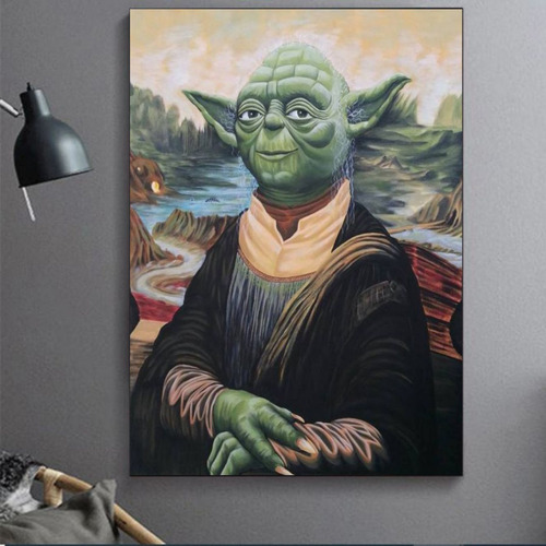 Cuadro Decorativo Artístico Mona Lisa Star Wars Yoda 40x60cm