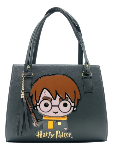Bolsa De Harry Potter Hecha En México Con Correa Ajustable Negro Harry Potter Níquel Negro