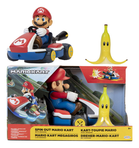 Super Mario Spin Out Mariokart De 2.5 Pulgadas, Vehculo Mari