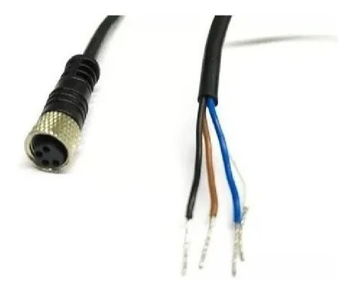 Cabo Sensor 2 Metros Conector Reto Fêmea M8 4 Pinos 4 Fios