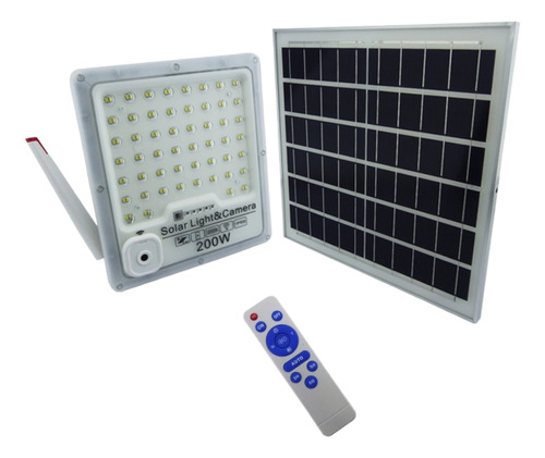 Proyector Solar Led 200w + Cámara Vigilancia Wifi