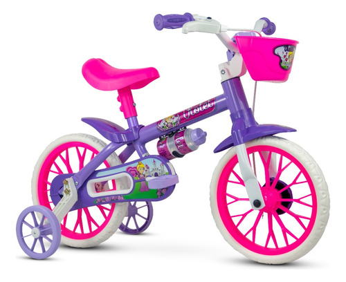 Bicicleta Infantil Aro 12 Violet Menina Rosa/roxa - Nathor