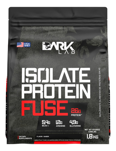 Whey Isolate Protein Fuse Refil 1,8kg Dark Lab - Mp Importad Sabor Cappuccino