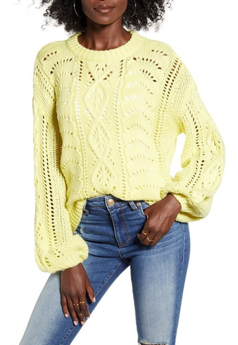Suéter En Tono Amarillo Neón Con Diseño Especial Madyrose