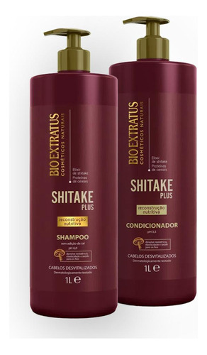 Kit Bio Extratus Shitake Plus Shampoo Condicionador 1litro