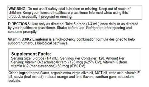 Nutra Biogenesis Vitamina D3 K2 Líquida 30 Ml