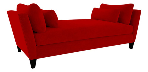 Sillon Futon 3 Cuerpos De Pana Mueble Premium Color Rojo