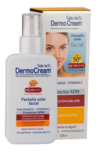 Solar Dermocream Spf 50pantalla Facial Protector Adn 120 Ml