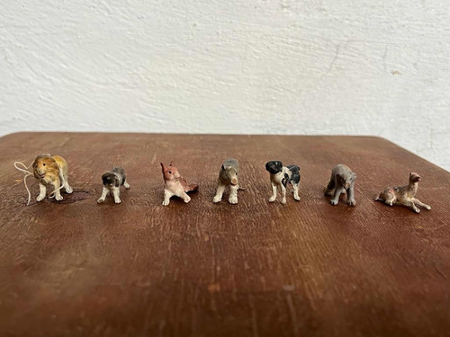 Lote Antiguo Figuras Miniatura Animales Barro