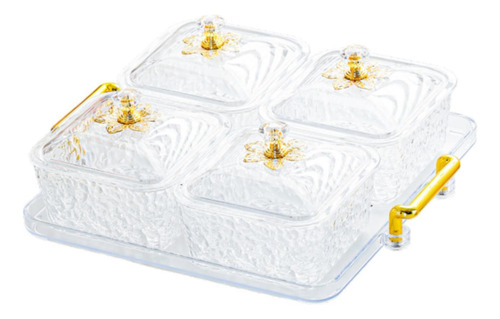 Juego De Platos De Frutas Secas, Plato Clear 4 Cuadrícula