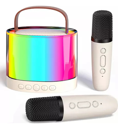 Micrófono Doble Para Niños Con Luces Led, Karaoke Para Niños