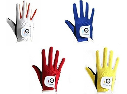 Dedo Ten Niños Dura Feel Blanco Azul Rojo Amarillo Guantes D