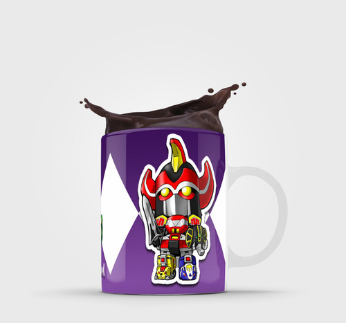 Caneca Personalizada Herói Power Ranger Megazord Branco Personalizado