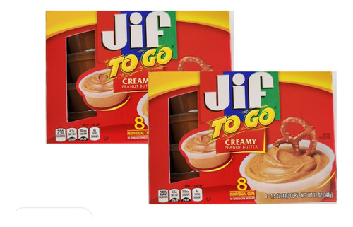 2x Jif To Go Cramy Peanut Butter Crema De Cacahuate En Copas
