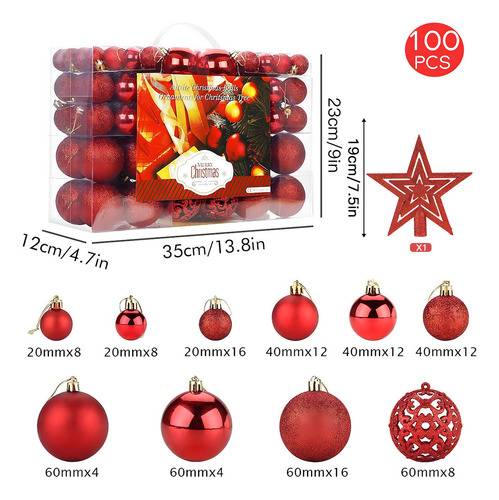 Aitsite - Adornos De Esferas De Navidad Color Rojo