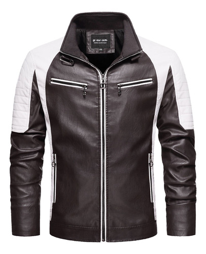 Casual Jacket Lapel Leather Biker
