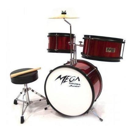 Mega Drums Junior Batería 3 Cuerpos Platillo Banqueta Palill