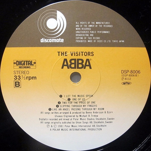 Vinilo Abba - The Visitors Edición Japonesa + Obi (Usado)