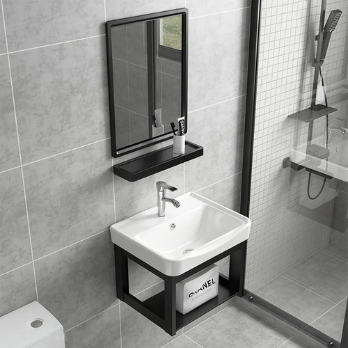 Lavabo Marmol Rectangular Minimalista Moderno Con Espejo