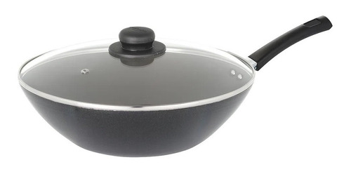 Wok 24cm Universal Aliada Con Tapa De Vidrio