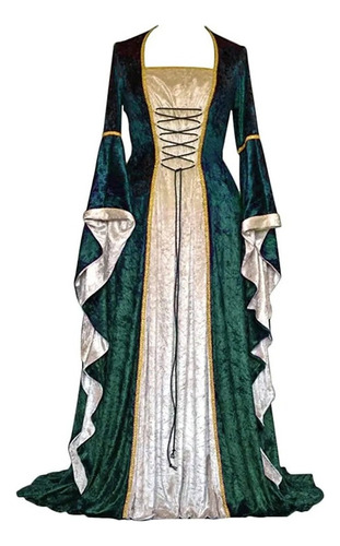 Vestido Femenino De Terciopelo Con Disfraz Medieval De Hallo