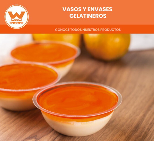 Vaso gelatinero de media naranja 140ml 1000 piezas color cristal