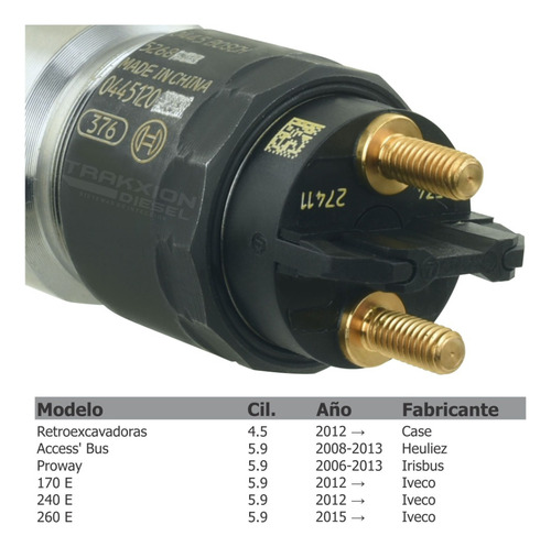 Inyector Diesel 0986435545, 2855491r Bosch Para Case Iveco
