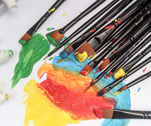 Brusarth Juego De 14 Pinceles Para Pintura Acrílica, Lienzo,