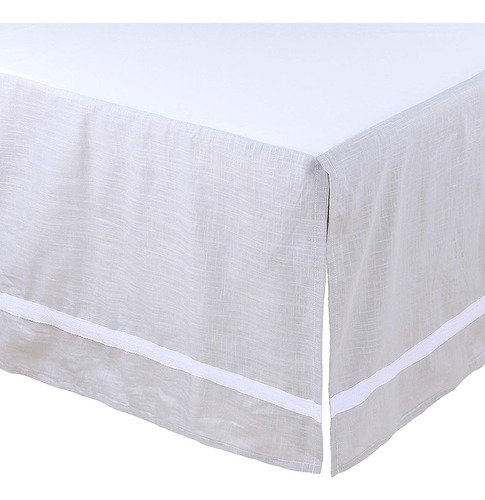 Farmhouse Gris Tailored Box Pleat Baby Crib Skirt - Faux Lin