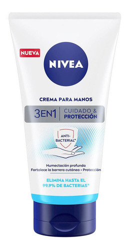 Crema Para Manos Nivea Cuidado & Protección 3 En 1 Antibacterial 75ml