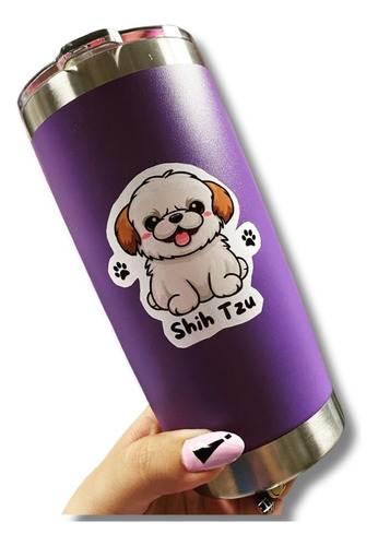 Termo Acero Inoxidable Con Vinil De Shih Tzu 