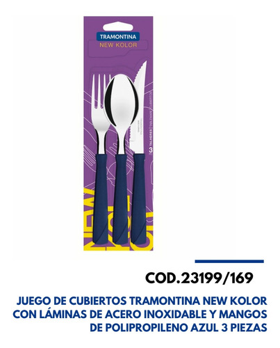23199069 Tramontina Juego Cubiertos New Kolor