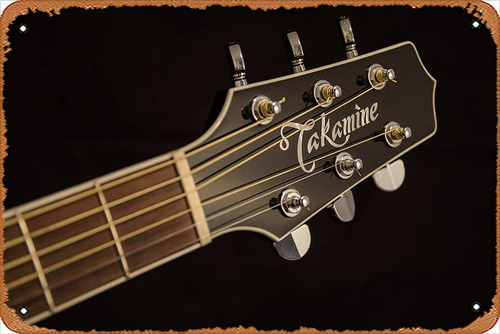 Póster Metálico Vintage Guitarra Takamine, 20x30cm.