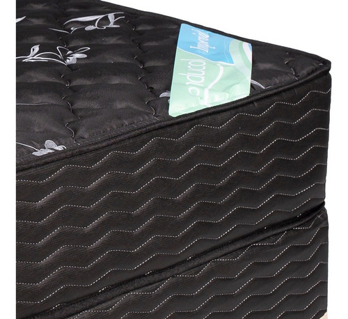 Colchón 1 plaza de resortes Inducol Resortes Imperial negro y gris claro - 80cm x 190cm x 22cm