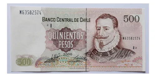 Billete De Chile 500 Pesos Año 2000 Reposición Unc